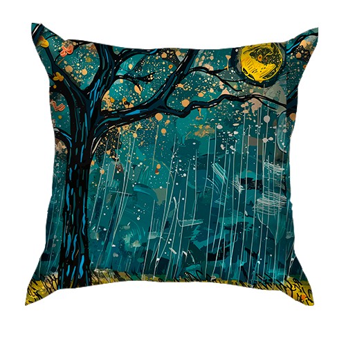 3D подушка Привид під дощем, Хелловін (вид ззаду)