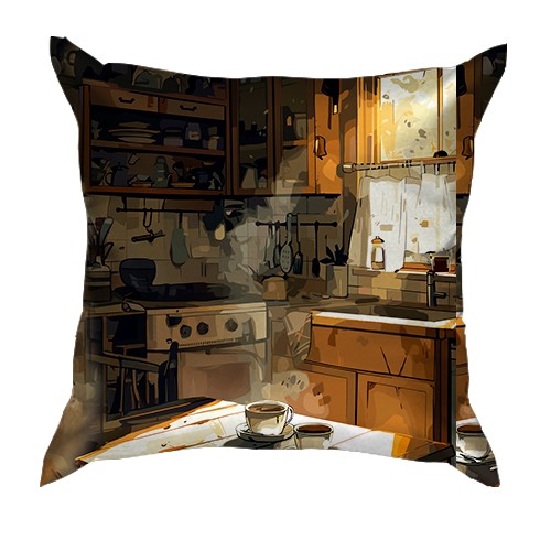 3D подушка Привид на кухні, Хелловін (вид ззаду)