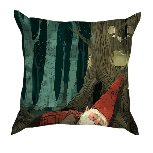 3D подушка Гном та привид, Хелловін (вид ззаду)