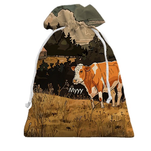 3D Подарочный мешочек Корова и привидение (вид сзади)