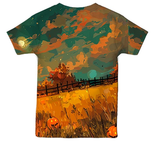 Дитяча 3D футболка Привид на полі, Хелловін (вид ззаду)