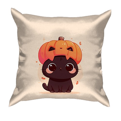 3D подушка Милий котик, Хелловін (вид спереду)