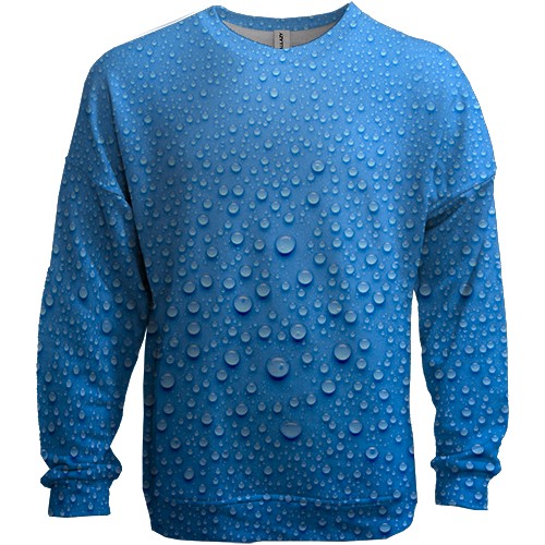 3D свитшот с каплями воды (вид спереди)