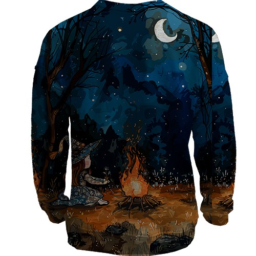 3D свитшот Девочка и призрак, Хэллоуин (вид сзади)