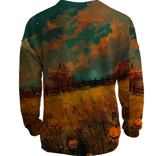 3D свитшот Призрак на поле, Хэллоуин (вид сзади)