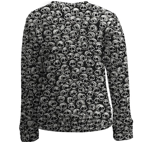 Детский 3D свитшот Черепа, паттерн (вид сзади)