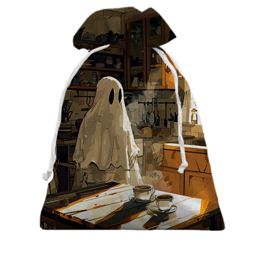 3D Подарунковий мішечок Привид на кухні, Хелловін (вид спереду)