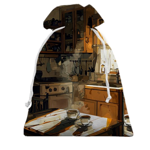 3D Подарунковий мішечок Привид на кухні, Хелловін (вид ззаду)