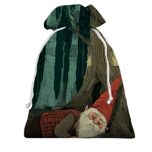 3D Подарочный мешочек Гном и призрак, Хэллоуин (вид сзади)