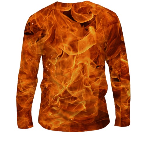 Чоловічий 3D лонгслів з Вогненним конем (вид ззаду)