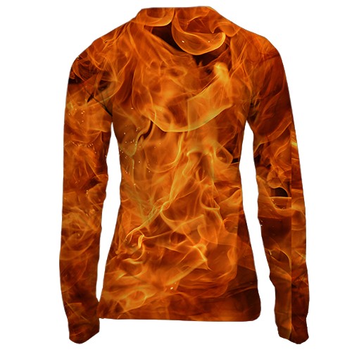 Жіночий 3D лонгслів з Вогненним конем (вид ззаду)