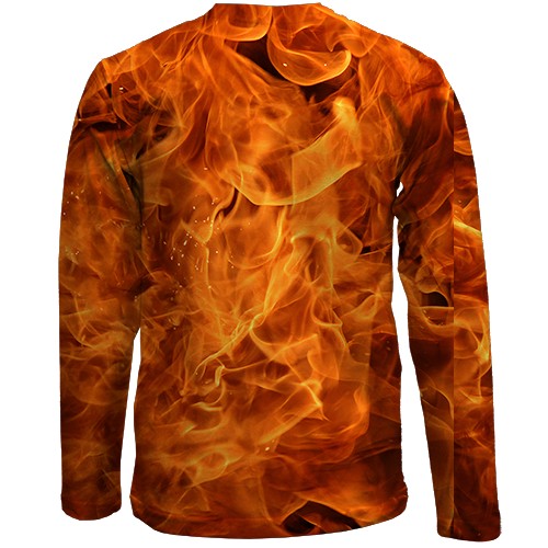 Детский 3D лонгслив с Огненной лошадью (вид сзади)