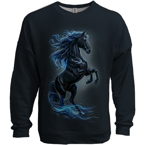 3D свитшот Серый конь (вид спереди)