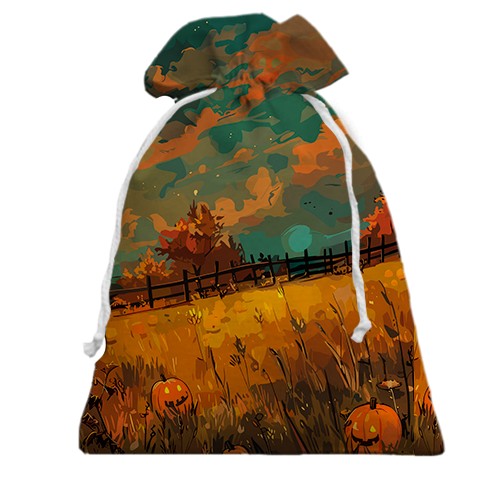 3D Подарунковий мішечок Привид на полі, Хелловін (вид ззаду)