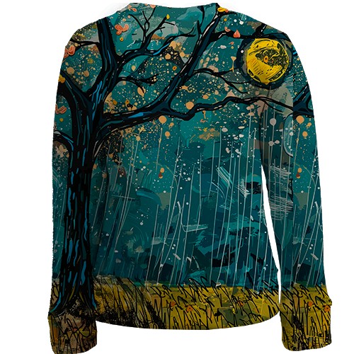 Дитячий 3D світшот Привид під дощем, Хелловін (вид ззаду)