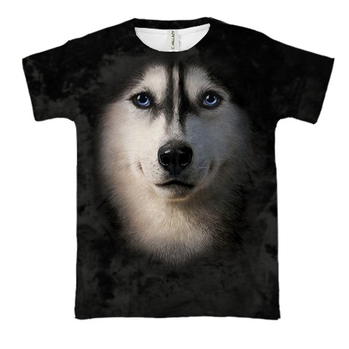 3D футболка Хаскі (вид спереду)