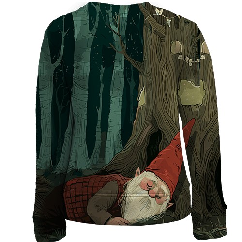 Дитячий 3D світшот Гном та привид, Хелловін (вид ззаду)