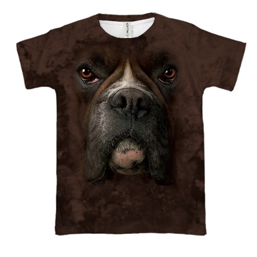 3D футболка с мордой Боксера (вид спереди)