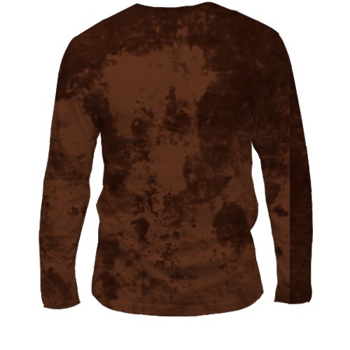 Мужской 3D лонгслив с саблезубым тигром (вид сзади)