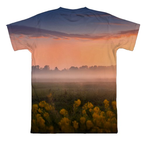 3D футболка з конями на полі (вид ззаду)