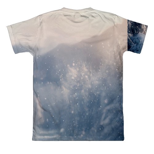 3D футболка Конь и снежный лес (вид сзади)