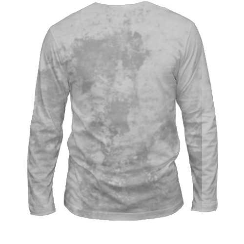 Мужской 3D лонгслив Белый котенок (вид сзади)