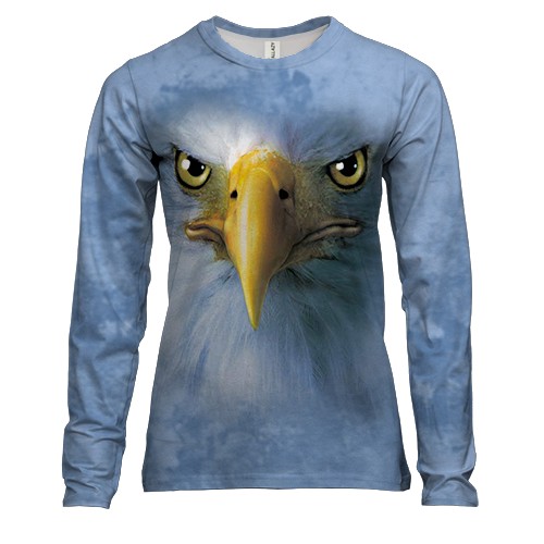 Жіночий 3D лонгслів з орлом (2) (вид спереду)