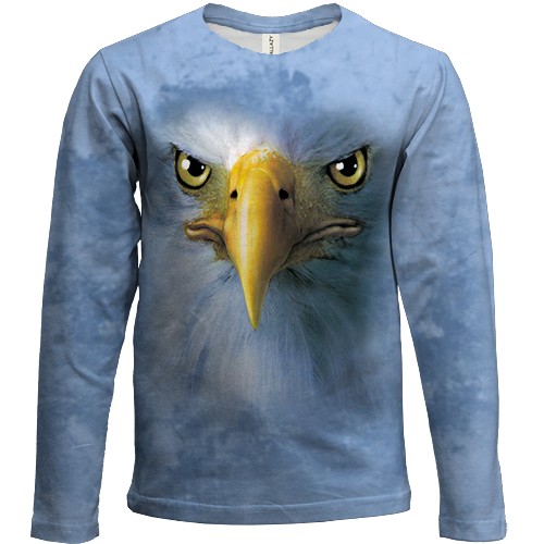 Дитячий 3D лонгслів з орлом (2) (вид спереду)