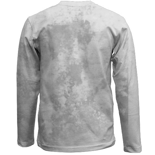 Детский 3D лонгслив Белый котенок (вид сзади)