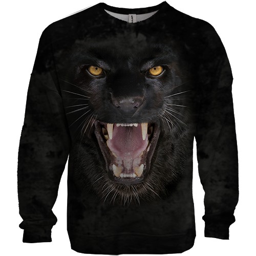 3D світшот Чорна пантера (вид спереду)