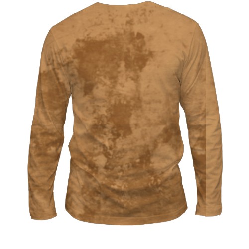 Мужской 3D лонгслив с Корги (вид сзади)