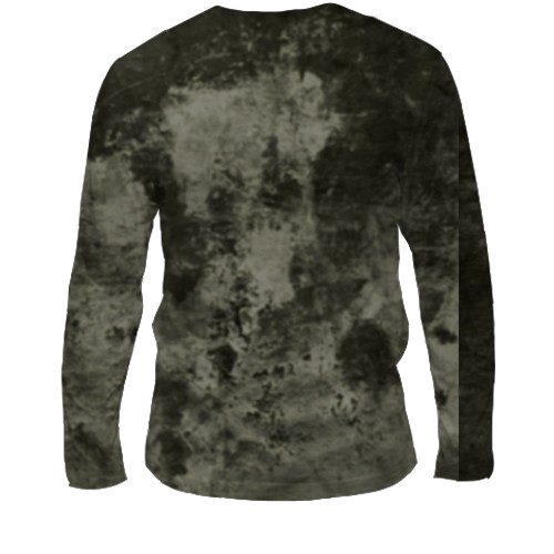 Чоловічий 3D лонгслів з мордою носорога (вид ззаду)