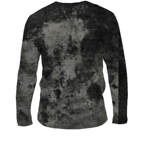 Чоловічий 3D лонгслів з мордою вовка (вид ззаду)