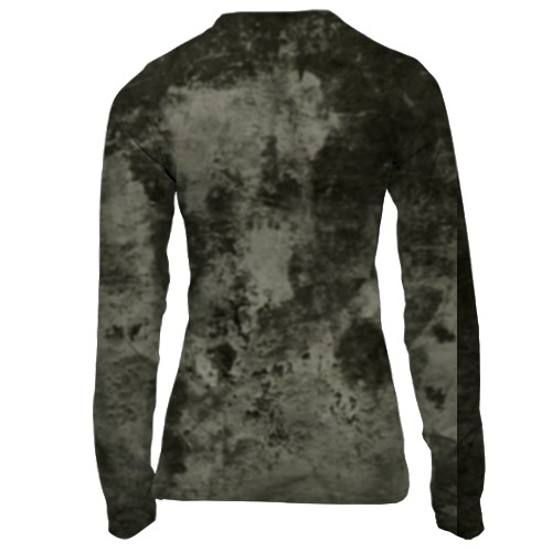 Женский 3D лонгслив с мордой носорога (вид сзади)