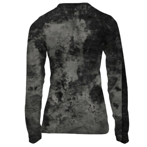 Жіночий 3D лонгслів з мордою вовка (вид ззаду)