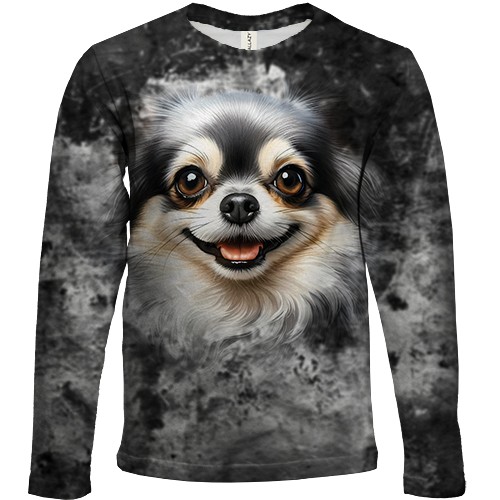 Дитячий 3D лонгслів Чіхуахуа (2) (вид спереду)