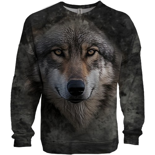 3D світшот з мордою вовка (вид спереду)