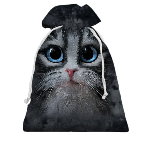 3D Подарунковий мішечок Котяча мордочка (вид спереду)