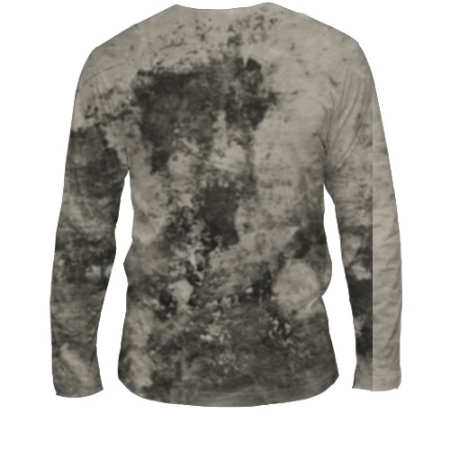 Чоловічий 3D лонгслів з мордою злого вовка (вид ззаду)