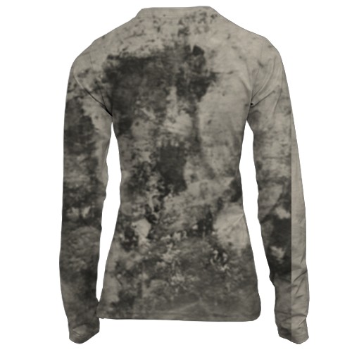 Жіночий 3D лонгслів з мордою злого вовка (вид ззаду)