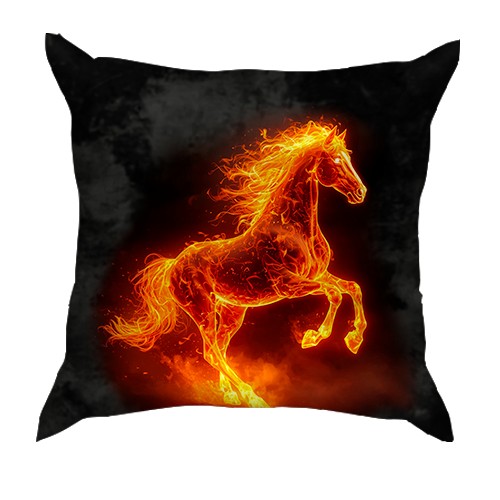 3D подушка Вогняний кінь (вид спереду)