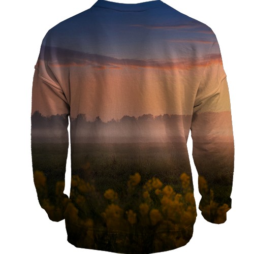 3D свитшот с лошадьми на поле (вид сзади)