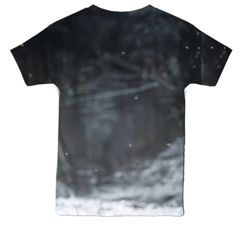 Детская 3D футболка Лошадь и зима (вид сзади)