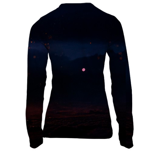 Женский 3D лонгслив Конь из пламени (вид сзади)