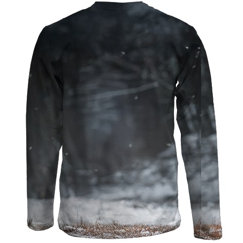 Детский 3D лонгслив Лошадь и зима (вид сзади)