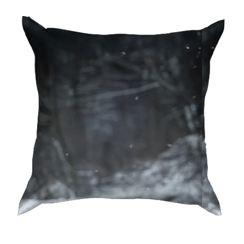 3D подушка Лошадь и зима (вид сзади)