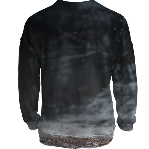 3D світшот Кінь і зима (вид ззаду)