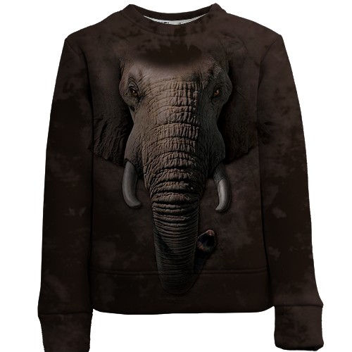 Детский 3D свитшот со слоном (вид спереди)