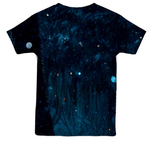 Детская 3D футболка Конь с сияющими глазами (вид сзади)