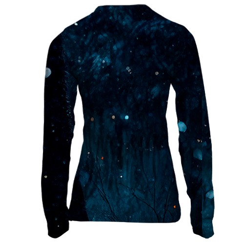 Жіночий 3D лонгслів Кінь з сяючими очима (вид ззаду)